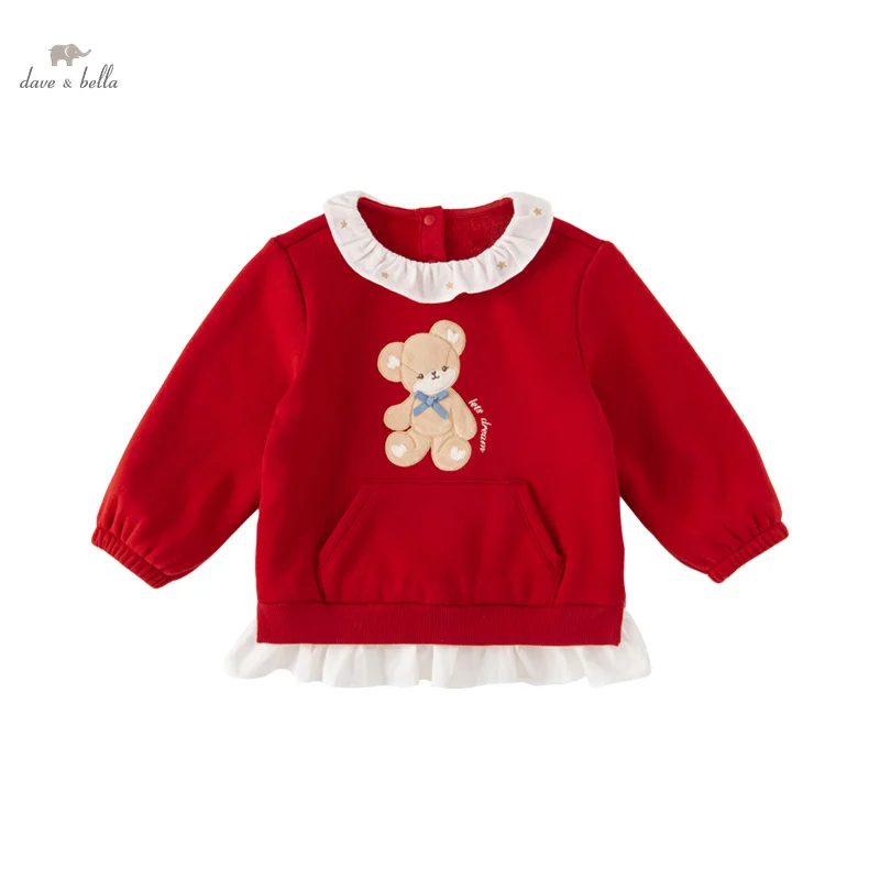 Dave Bella 2023 New Autumn Winter Girls Baby Children Top Sweatshirt Casual Fashion Cute Sweet Pullover Outdoor Party DB4238232