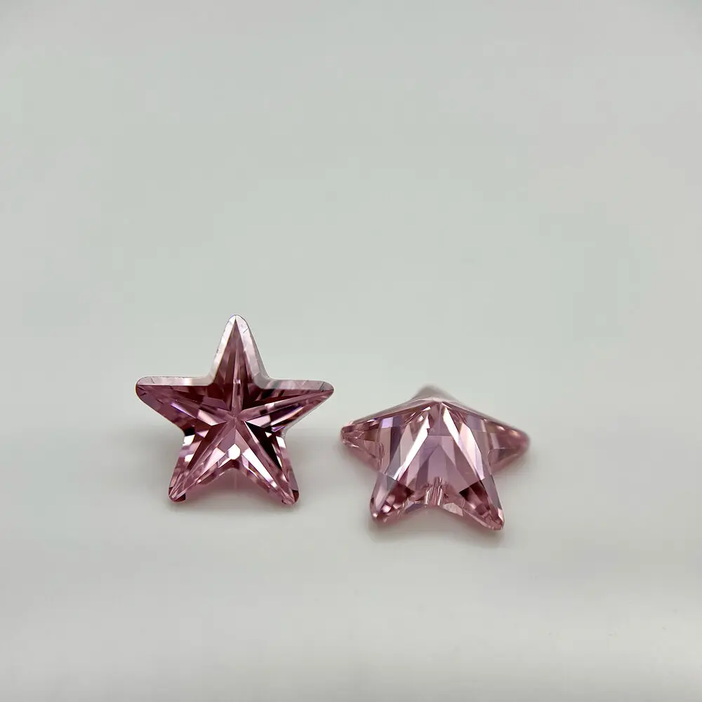 50pcs 3x3~10x10AAAAA Star Shape White , Voilet,Olive , Purple, Black, Pink Cubic Zirconia Stone Loose cz