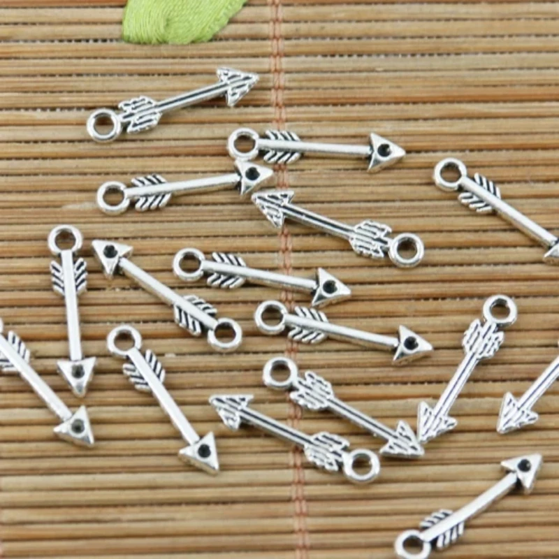 100pcs 18*4mm Tibetan Sivler Color Little Arrow Design Charms EF2356 Charms for Jewelry Making