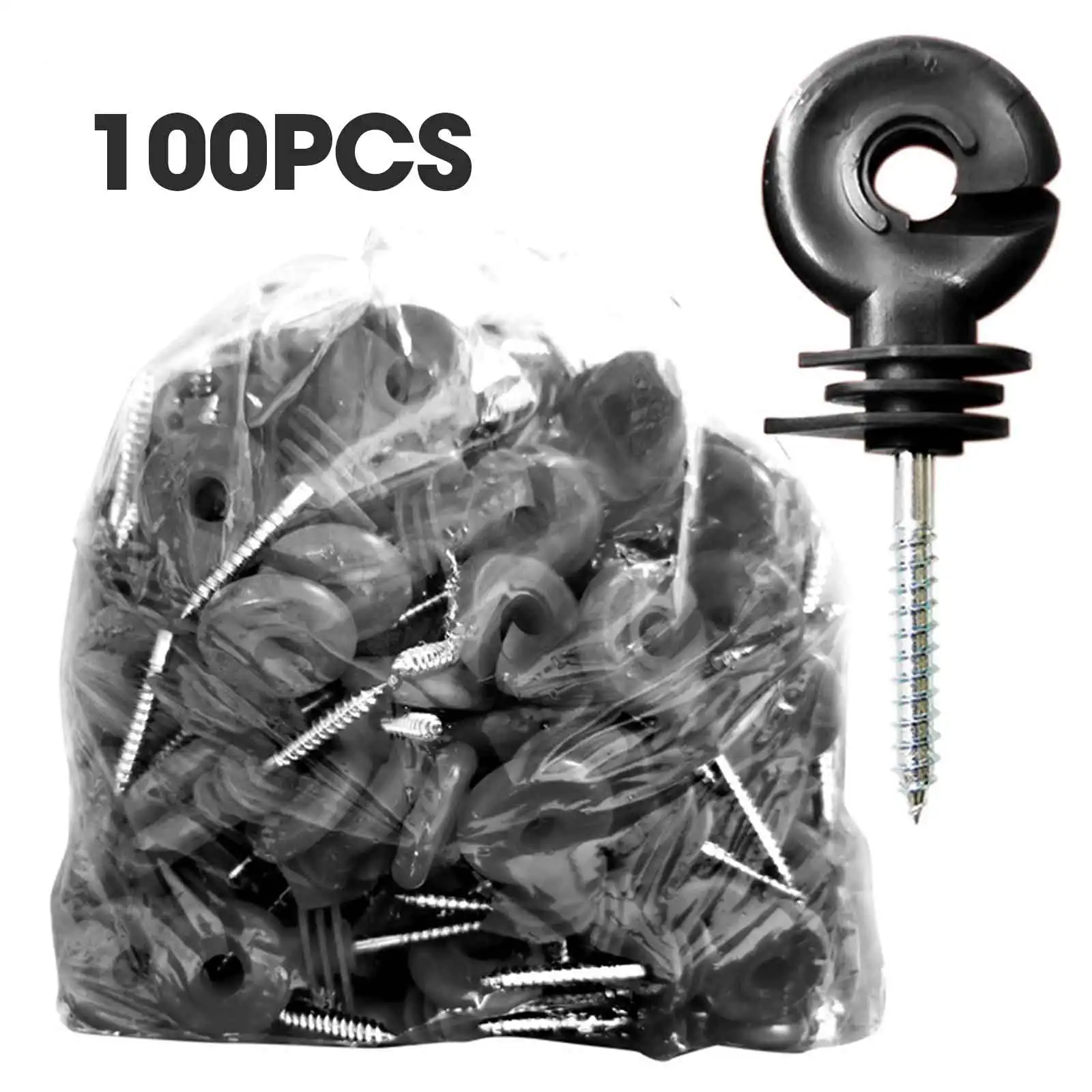 

100pcs Wire Connection Tool Fence Insulator Animal Fence Electric Fence Multifunctional Screw-In Short Circuit Protection