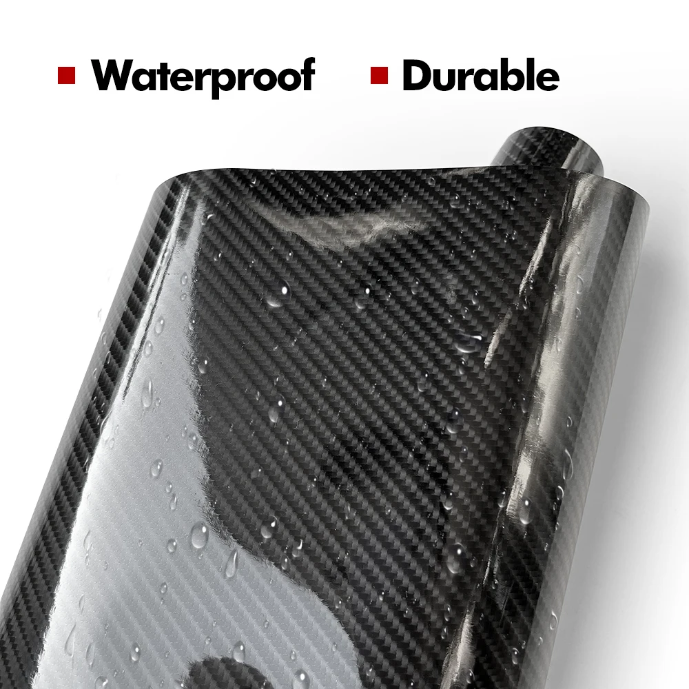 9D Carbon Fiber Car Sticker Self Adhesive Glossy Black Vinyl Wrap Film Anti-Scratch Auto Decoration Sticker for Cars Accessories