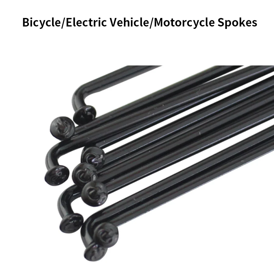 36pcs High Strength Mountain / Road Bike 14G Spokes Black Colour Bicycle Steel Spokes 170mm-300mm BZN001