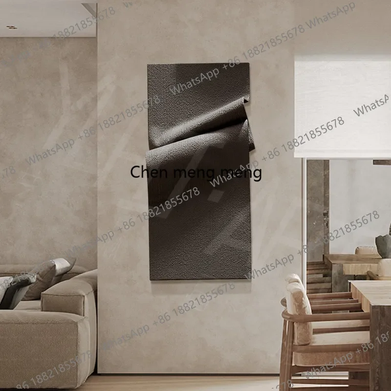 A50 Wabi-sabi wind entrance vertical irregular 3d engraving three-dimensional decorative painting high-level black
