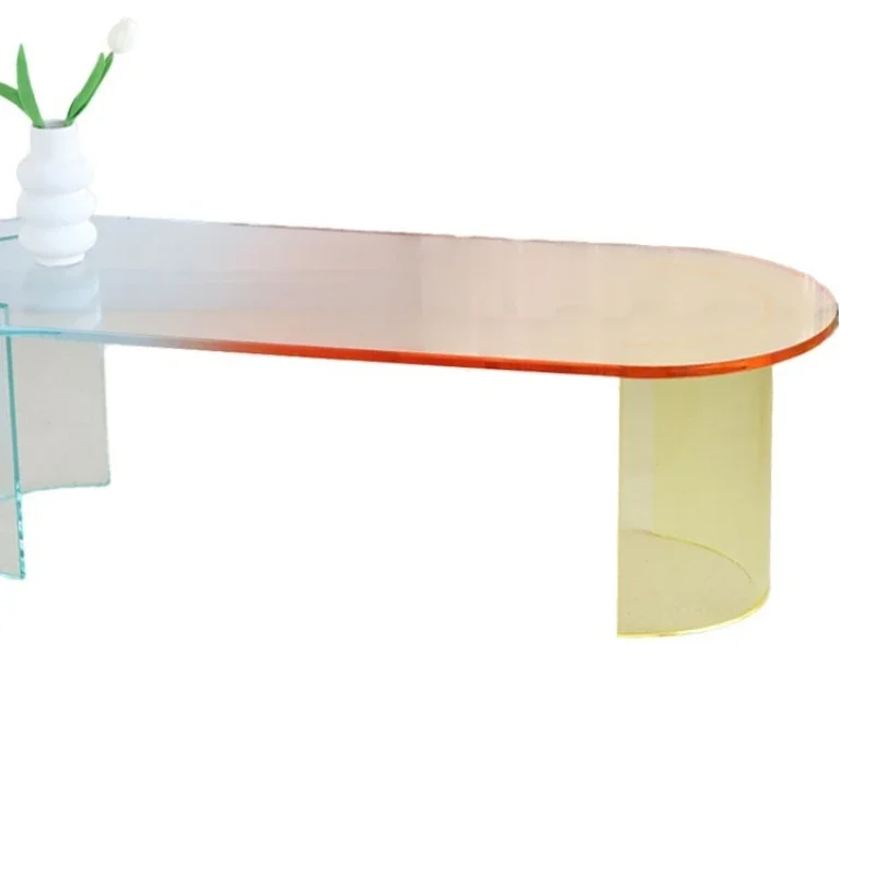 Transparent gradual change color simple low table creative niche designer table