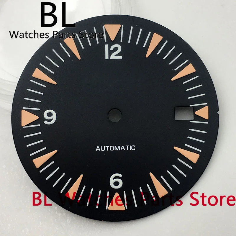 BLIGER 32mm Sterile Watch Dial Black Blue Green Orange Yellow White Time Marks Luminous For NH35 NH36 ETA Miyota Pt5000 Movement