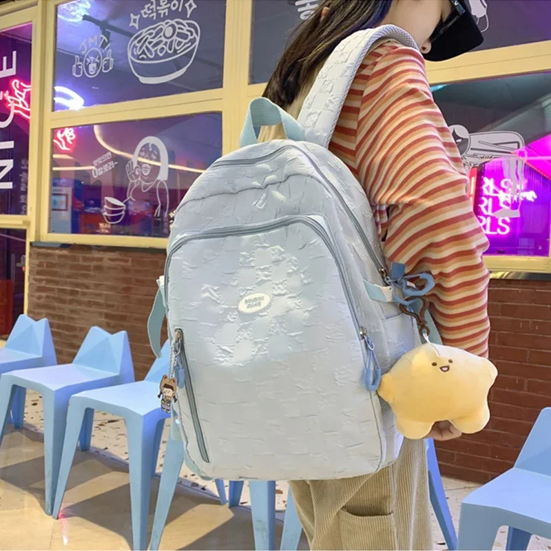 TRAVEASY Brand New High Quality Nylon Backpack Female Multi Pocket College Student Backpack Women Laptop Cute School Bag Fashion