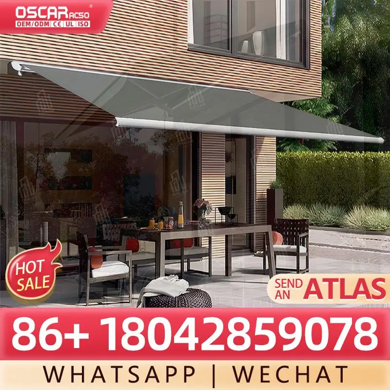 

Factory Supply Retractable Folding Canopy Motorized Waterproof Shade Awning for Courtyard Retractable Awning