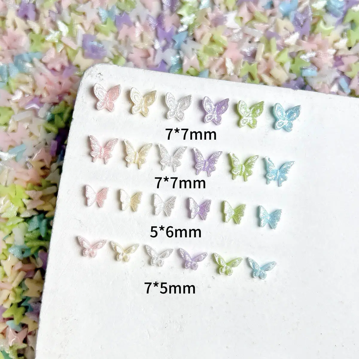 

50PCS 3D Simulated Colorful Resin Butterfly Nail Art Decorations 3D Creative Shiny Mini Butterfly Nail Charms for DIY Manicure