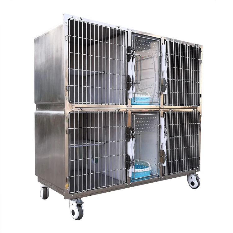

LIZEPET Heavy 304 Stainless Steel Veterinary Cat Cages Combination Cages for Pet Clinic or Pet Store Detachable Cat Toilet
