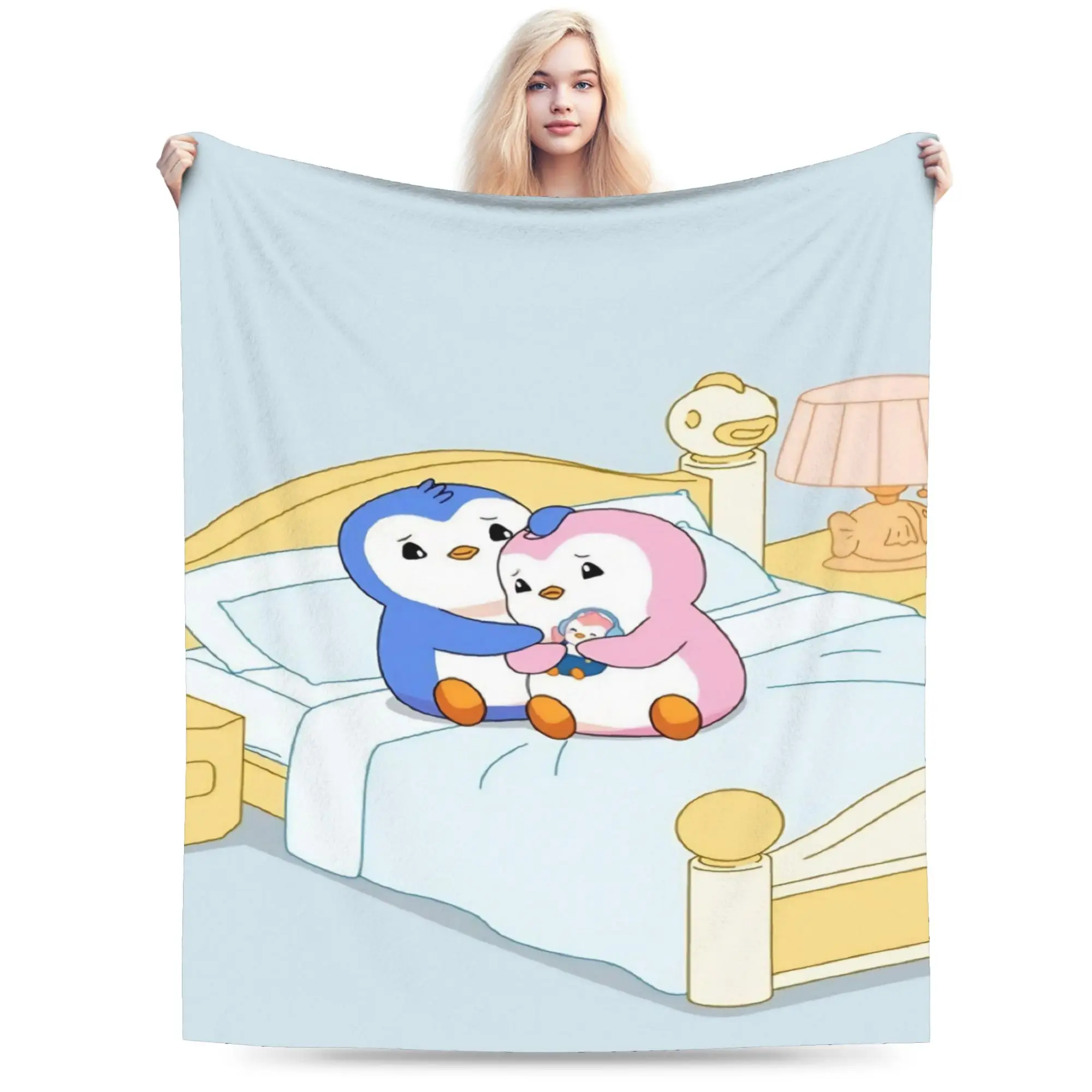 Pudgy Penguin  Blanket Ultra-Soft Flannel Cute Gift  Throw Blanket Plush Thin Quilt