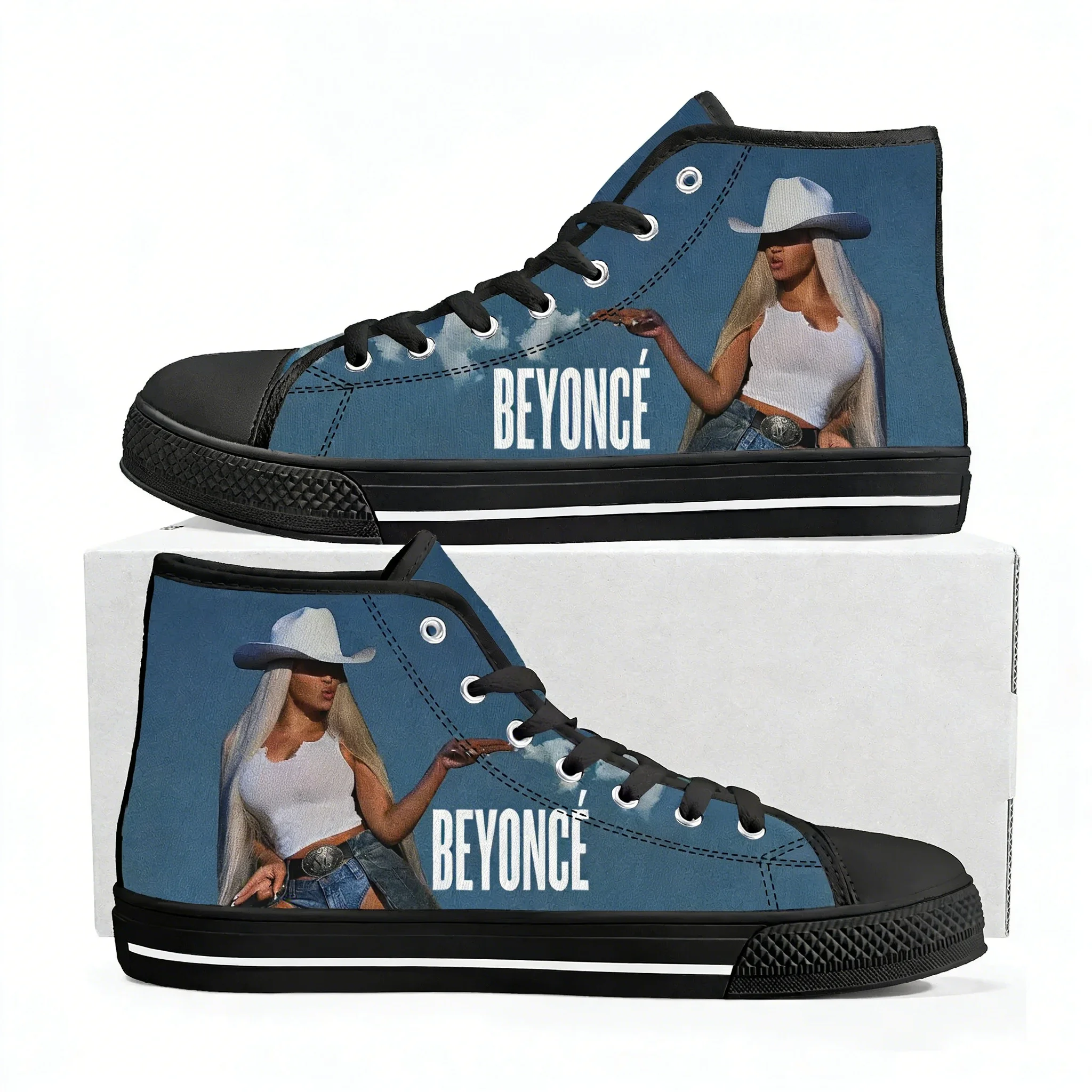 

Кроссовки Beyoncé High Top для мужчин, женщин и подростков, высококачественные кеды из канваса с 3D-принтом, повседневная обувь для пар, персонализированная обувь