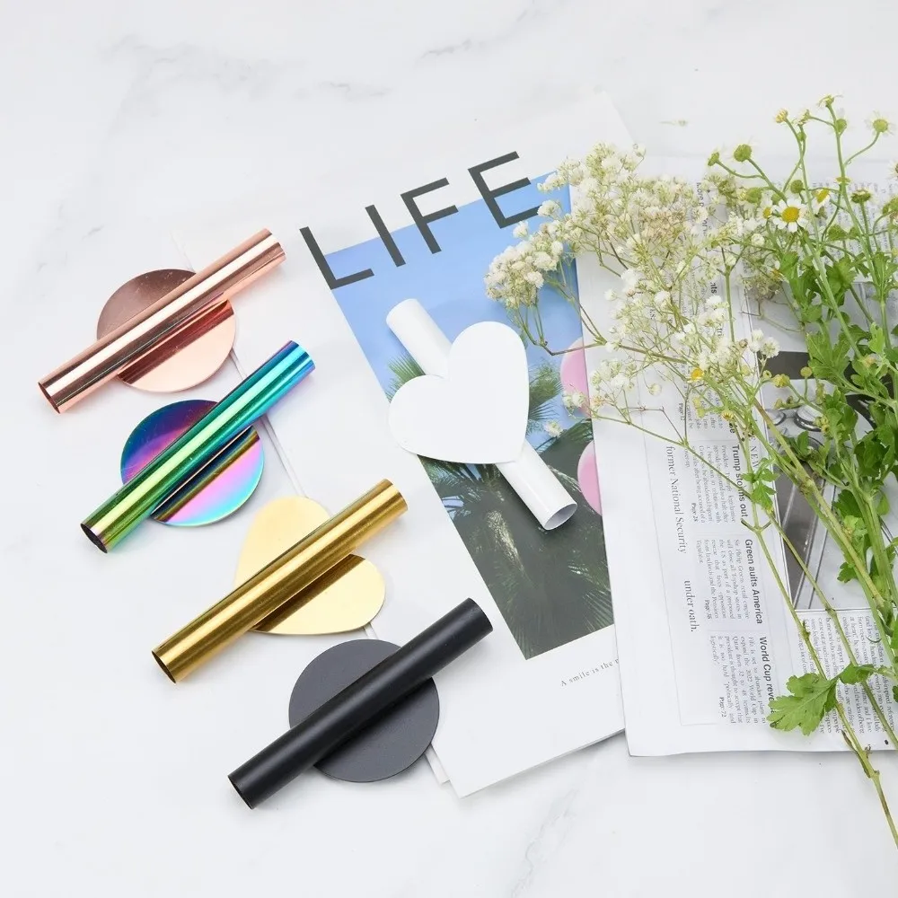 Elegant Metal Wall Flower Vase DIY Floral Display Wall Mounted Vase Home Decor Self Adhesive Wall Decoration Dining Room