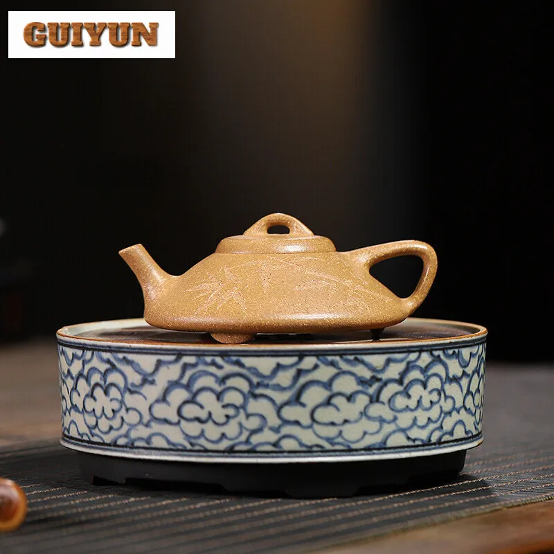 140ml Yixing Purple Clay Teapots Master Handmade Tea Pot Raw Ore Colorful Section Mud Kettle Chinese Authentic Zisha Teaset Gift