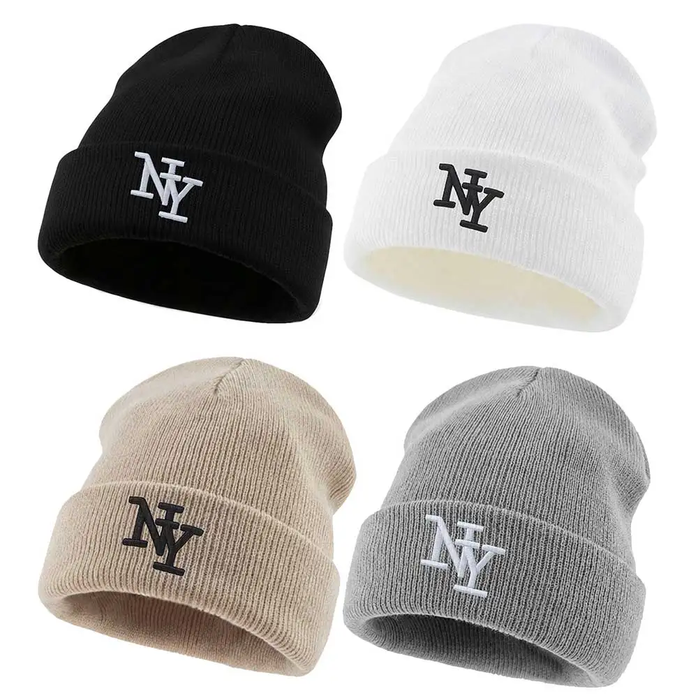 1 SZT. Haftowana czapka NY, modna, ciepła, dzianinowa, odpowiednia zarówno dla mężczyzn, jak i kobiet, idealna do codziennych stylizacji, perfekcyjny prezent.