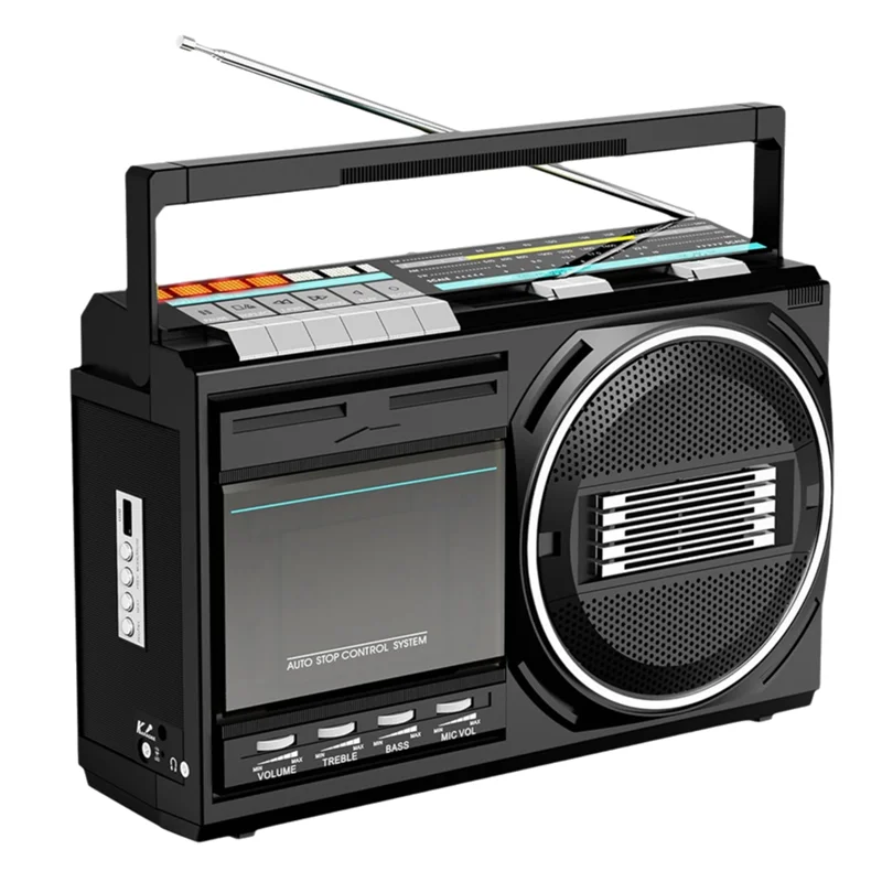 

B47C Ретро-кассетный плеер, рекордер, Bluetooth, бумбокс, радио, FM/AM/SW, лента/USB-конвертер, встроенный микрофон для записи голоса (ЕС), ЕС