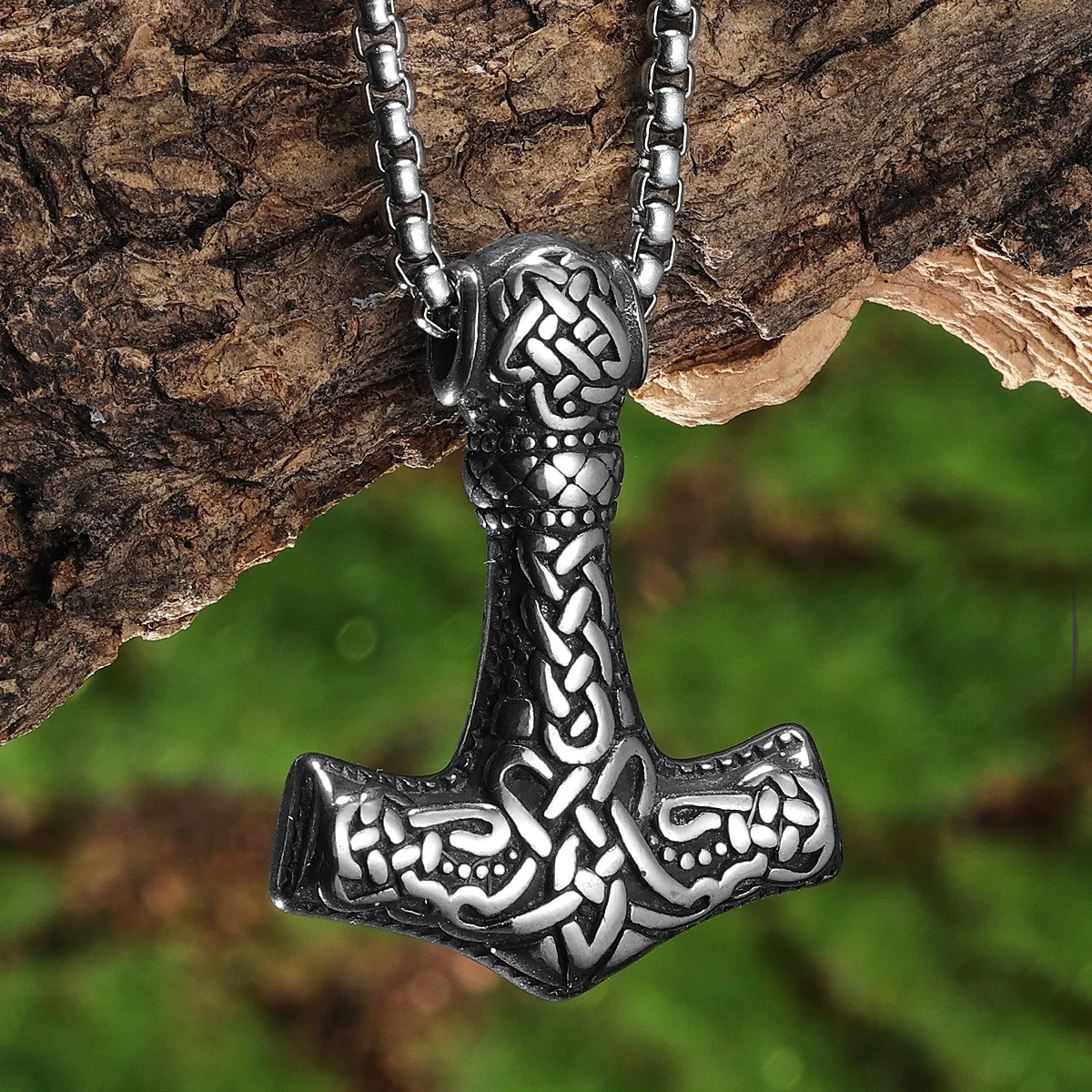 

Viking Thor's Hammer Men Necklaces With Pendant Stainless Steel Jewelry For Male Women Punk Hip Hop Accessories Gifts Wholesale