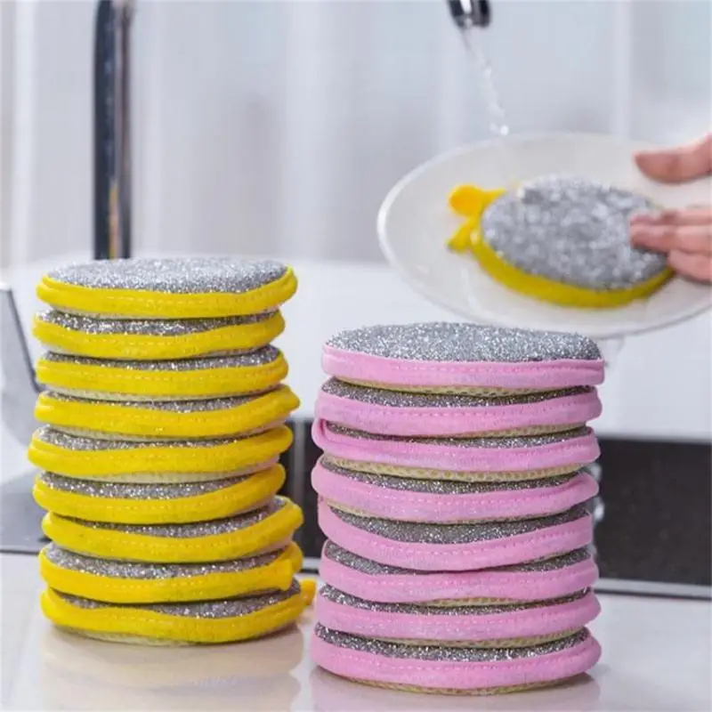 Newest Dishwashing Sponge Reusable Washable Sponges Double Side Magic Sponge Wash Dishes Useful Things For Kitchen Clean Tools