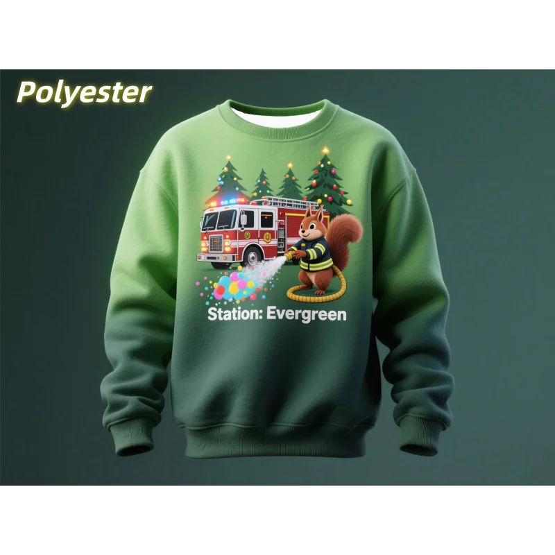 

Christmas Animal Pattern Sweatshirts For Men Women Colorful Gradient 3D Printed Pullover Loose Hoodies Long Sleeve O-Neck Tops