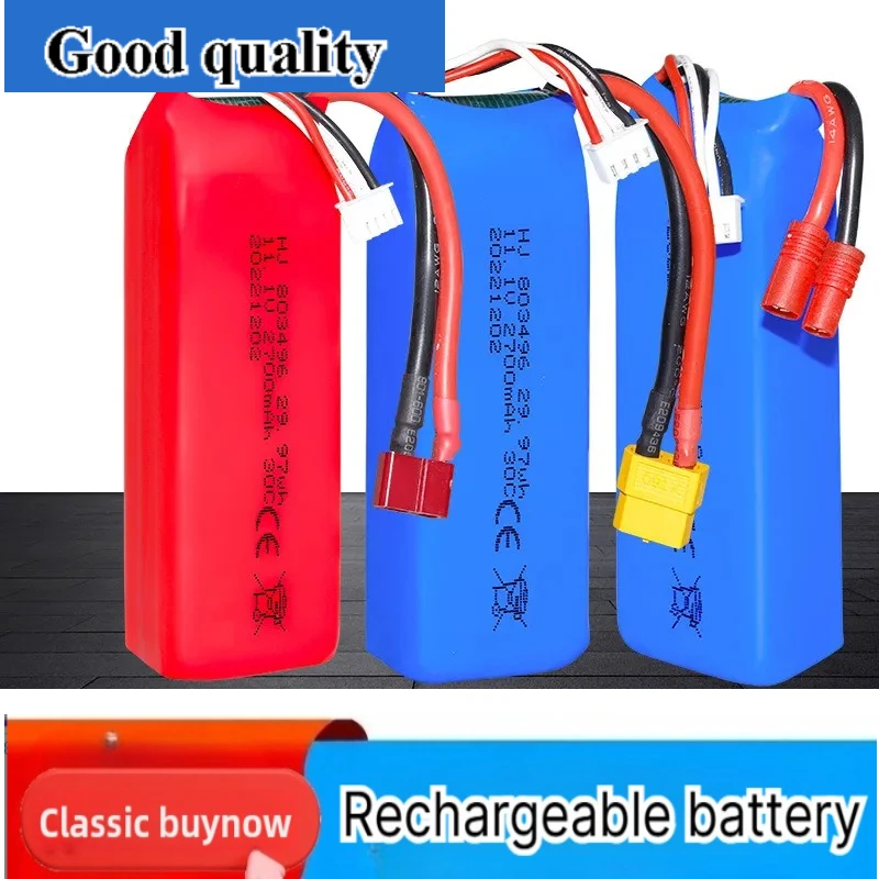 for 11.1V 2700mAh 3S Lithium Battery 30C High Rate Brushless Motor High Speed RC Boat Car Battery Pack Sufficient Capacity
