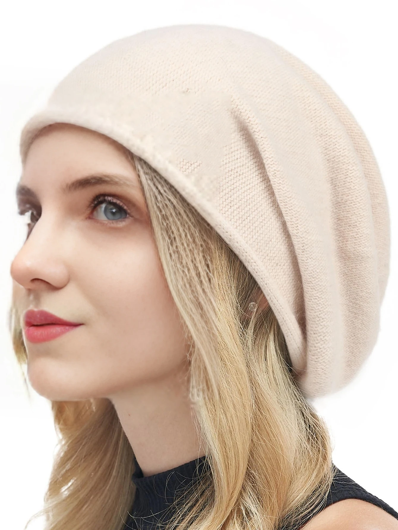 Dzianinowe wełniane czapki typu beanie dla kobiet zimowa ciepła miękka mieszanka kaszmiru luźna czapka zaciskanie Korea moda elastyczne Skullies