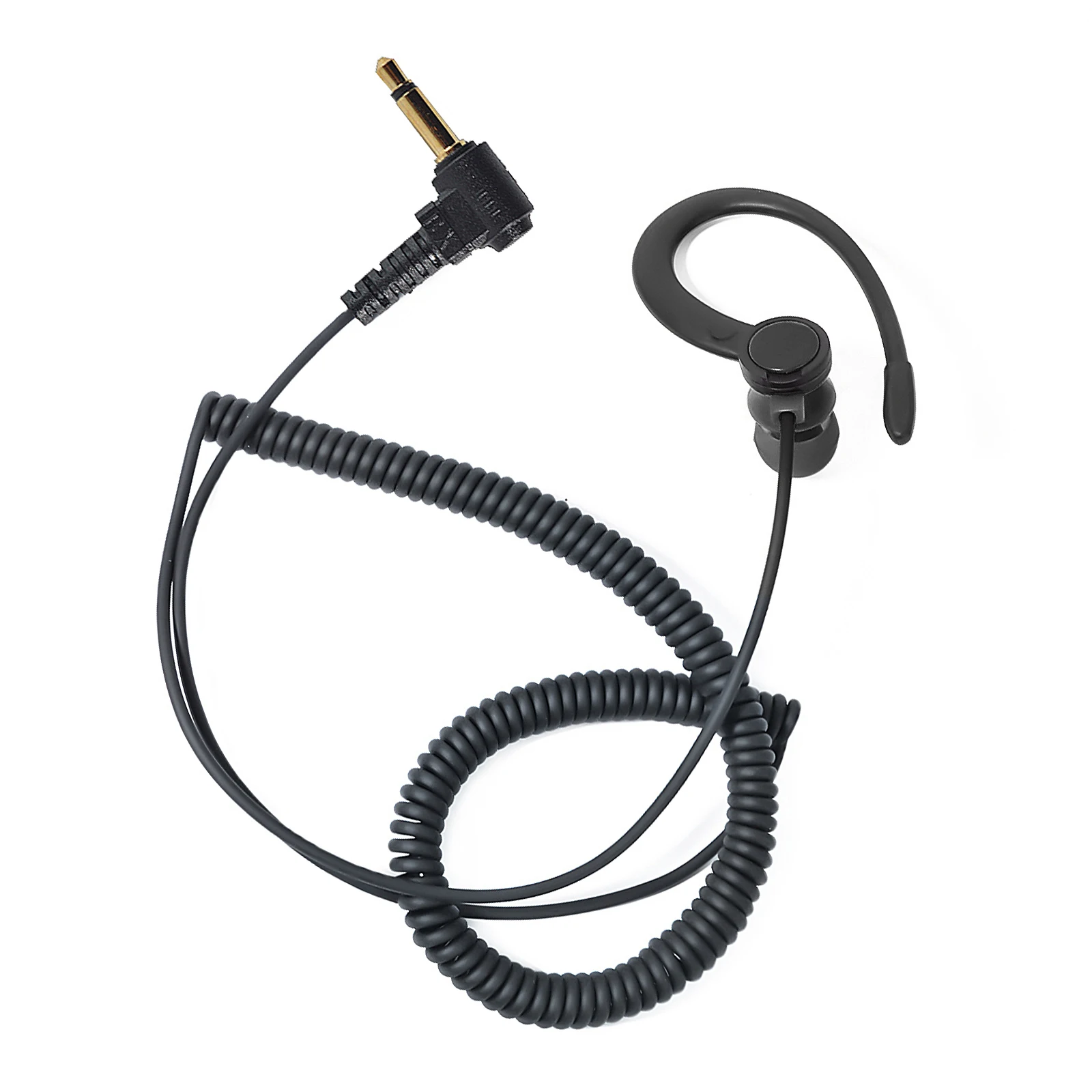 Auricolare per ascoltare solo da 3,5 mm compatibile con microfono altoparlante, gancio per l'orecchio a forma di G solo per cuffie per uso di polizia e forze dell'ordine