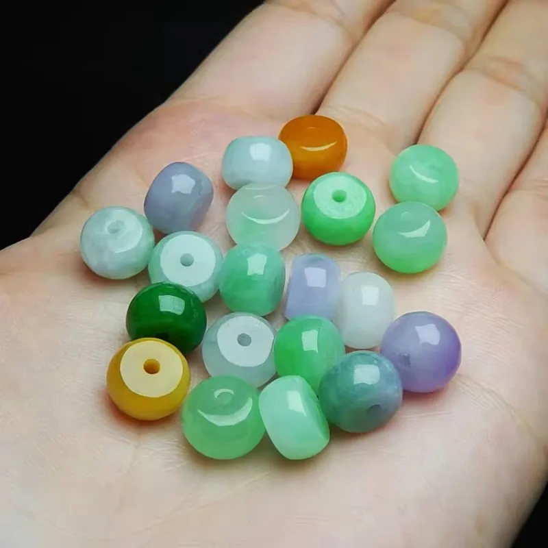 10pcs Natural Colorful Bread Scattered Beads DIY Bracelet Bangle Jadeite Jewellery Fashion Accessories Amulet Gifts Women Men