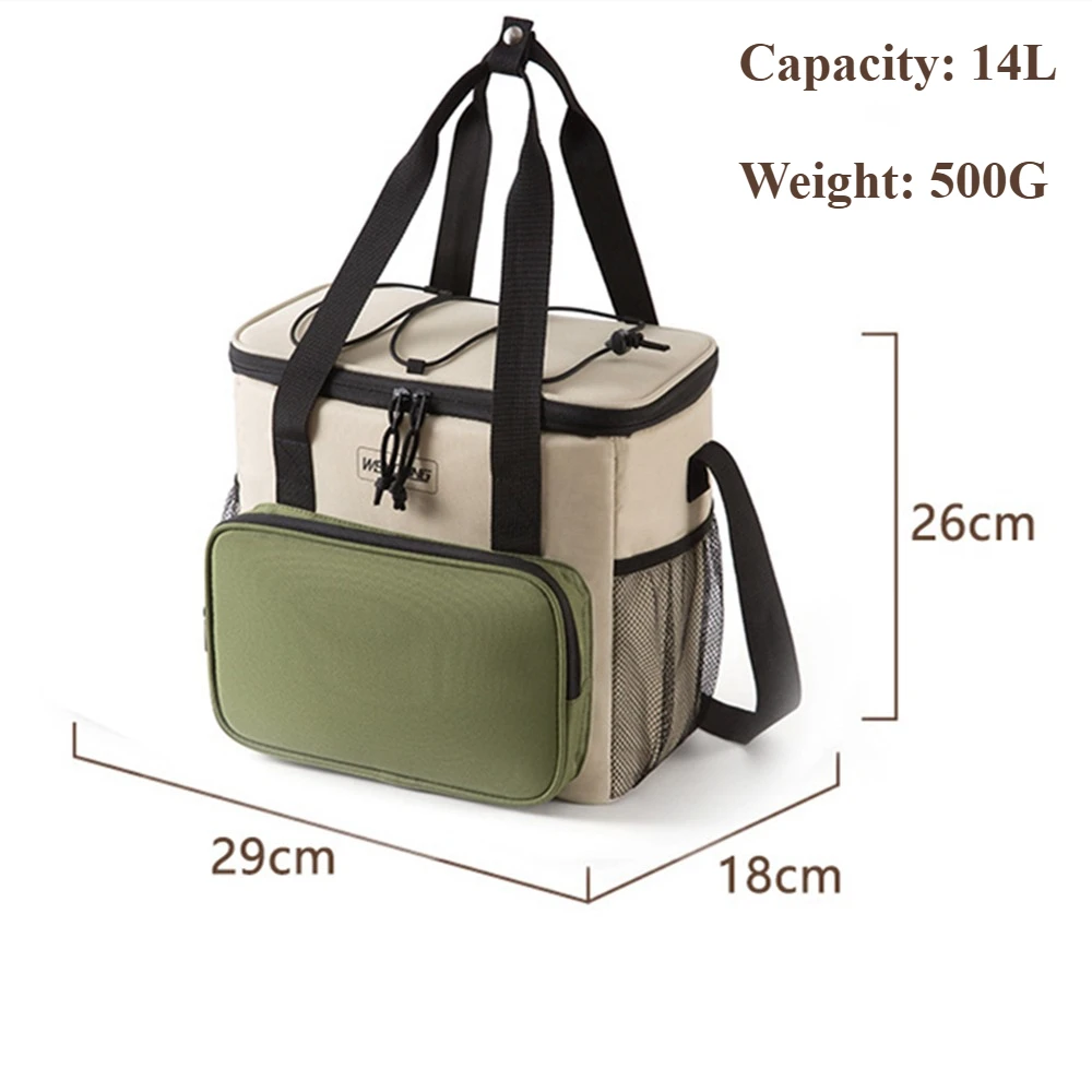 New 14L Capacity Portable Thermal Lunch Bag Food Box Durable Waterproof Cooler Ice Insulated Case Camping Oxford Dinner Icebox