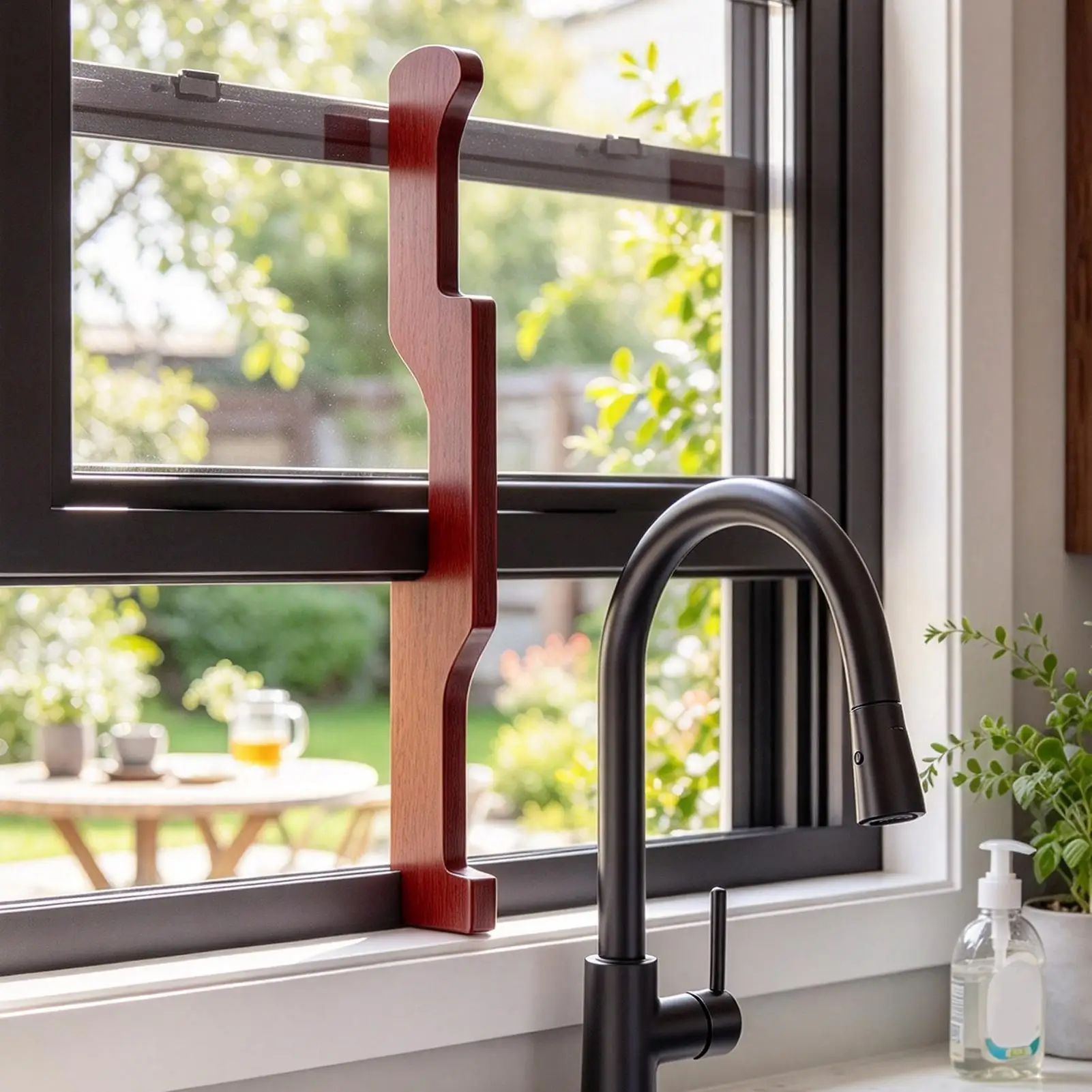 2 Pieces Wood Adjustable Casement Holder 16.5in Stick To Keep Window Open for Office Living Room Bedroom Kitchen Indoor