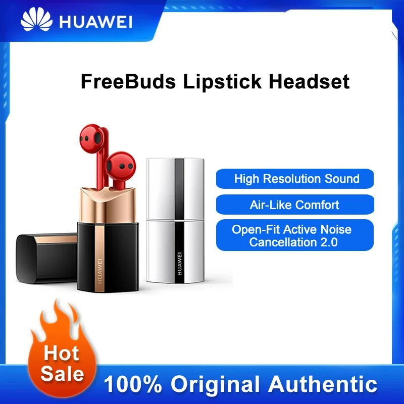 Original Huawei FreeBuds Lipstick Wireless Bluetooth Headphone Touch Control Earphone Noise Canceling Headset With Microphone