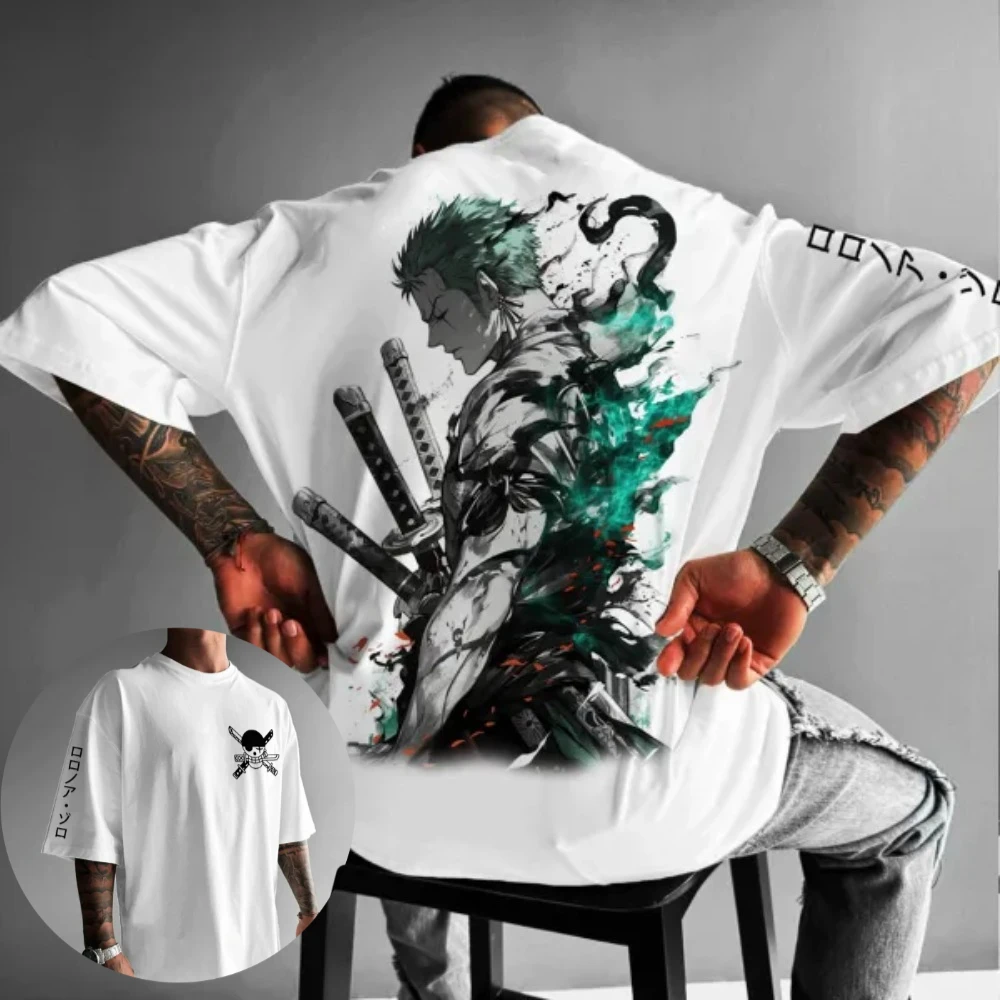 One Piece Anime Grafik T-Shirt für Männer und Frauen Übergroßes Vintage Loses Lässiges Kurzarm-Shirt Streetwear Sommer Mode Y2k Kleidung
