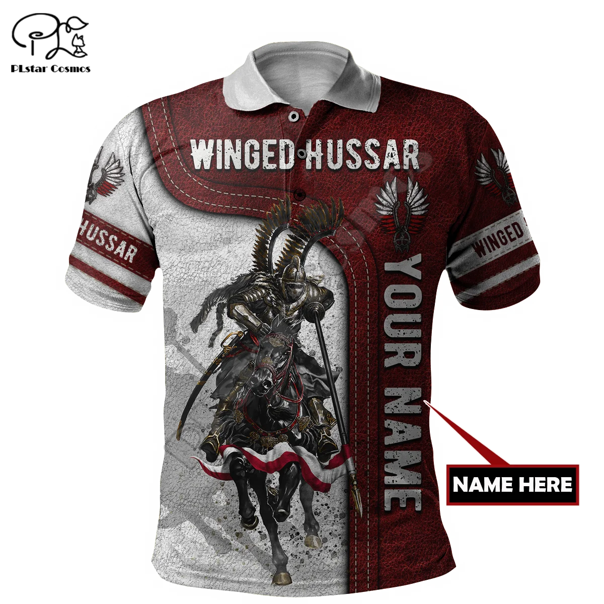 

Polish Winged Hussar Cavalier Tattoo Custom Name Retro Armor 3DPrint Men/Women Summer Funny Casual Polo Shirts Short Sleeves A1