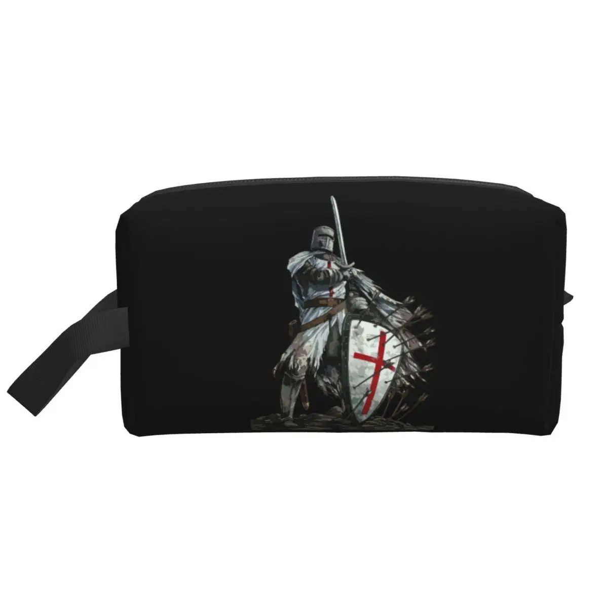 Knights Templar Warrior Makeup Bag Women Travel Cosmetic Organizer Fashion Medieval Templar Shield Cross Storage Toiletry Bags