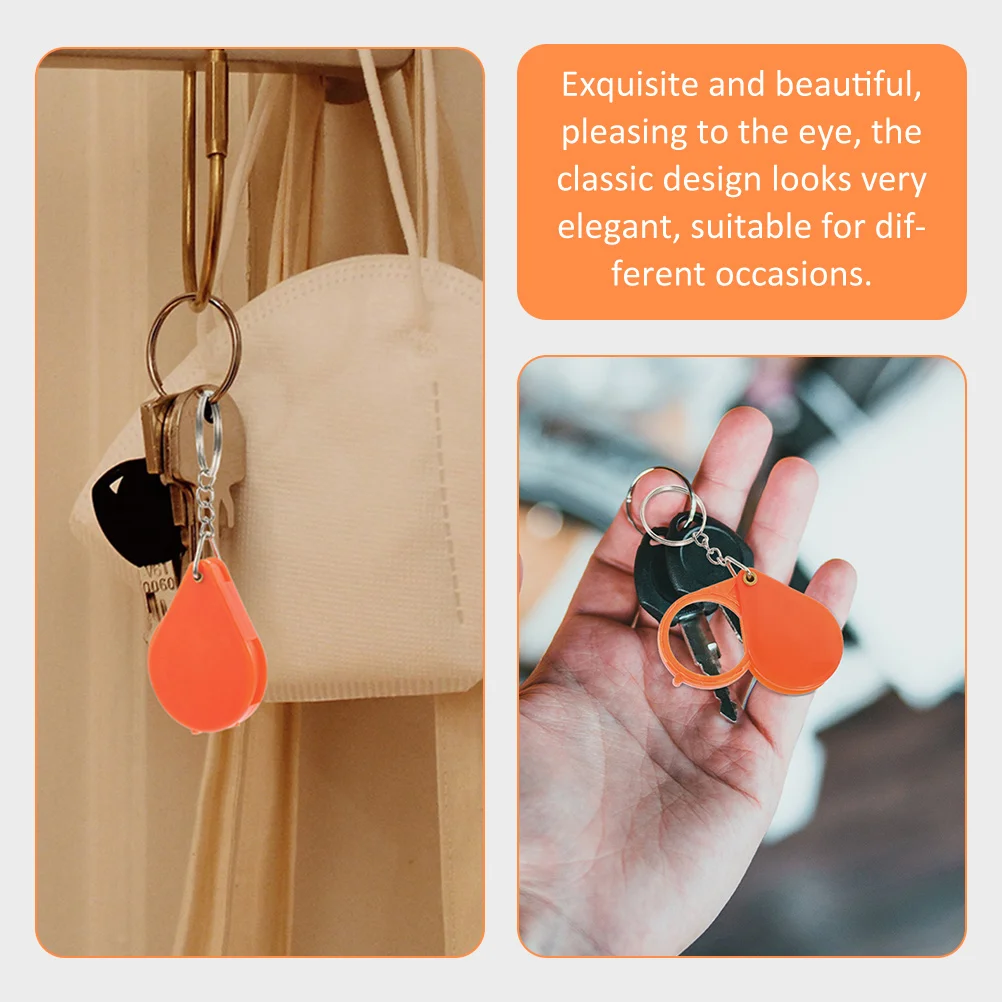 

8pcs Foldable Mini Magnifying Glass Keychain Magnifier Portable Pocket Lens For Jewelry Reading s Keyring Tool