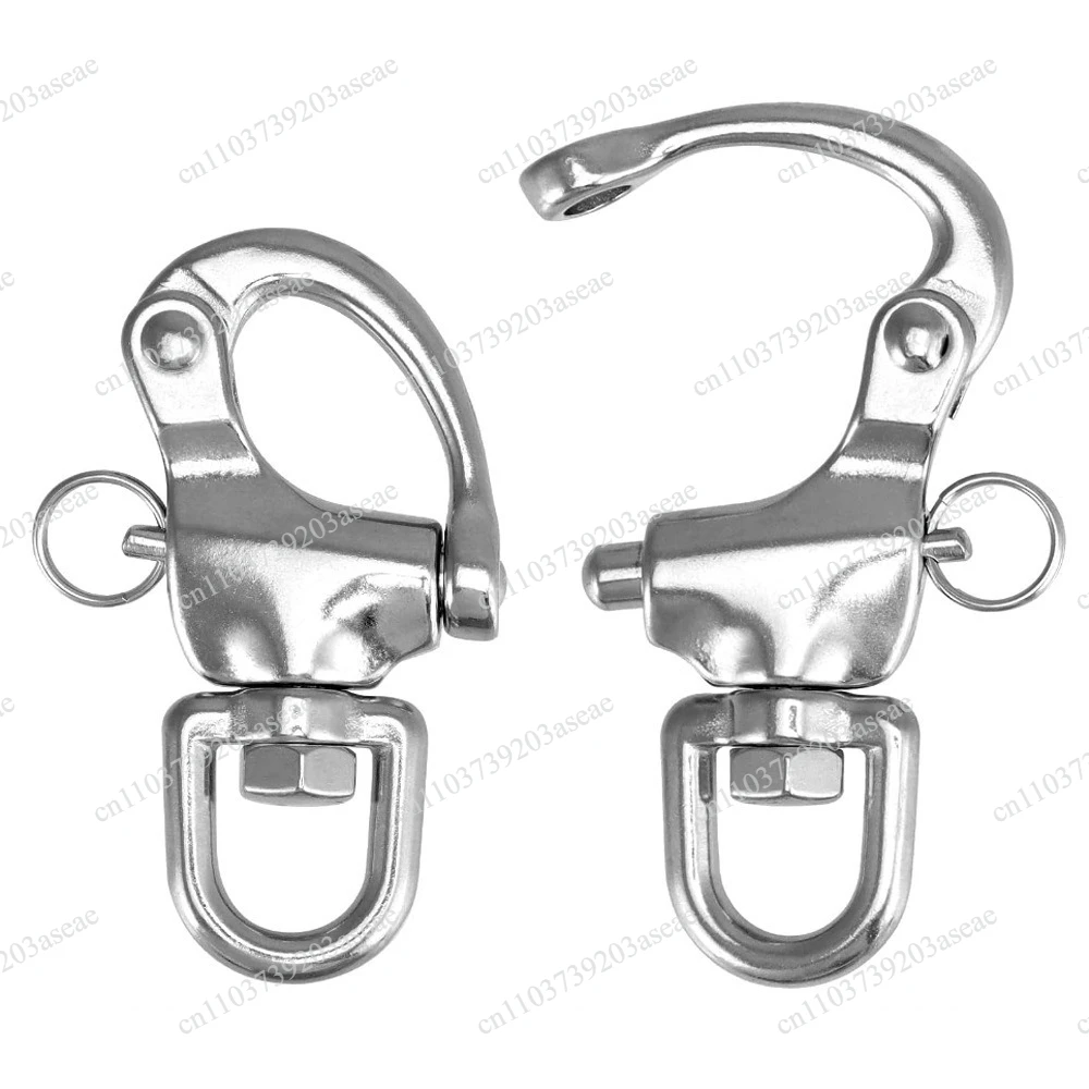 Stainless steel 316-turn rotary spring shackle, quick release hand pull quick release shackle, marine hardware