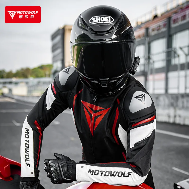 MOTOWOLF Motorcycle Riding Jacket Windproof Warm CE Armor Protective Gear Detachable Liner Motocross Touring Anti-Fall Coat