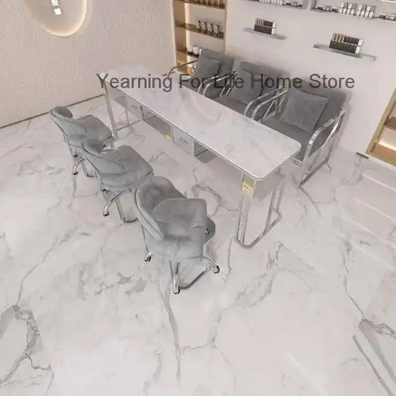 

Desk Reception Nail Accessories Workstation Table Kawaii Barbershop Nail Table Aesthetic Glass Tavolo Unghie Manicure Furniture