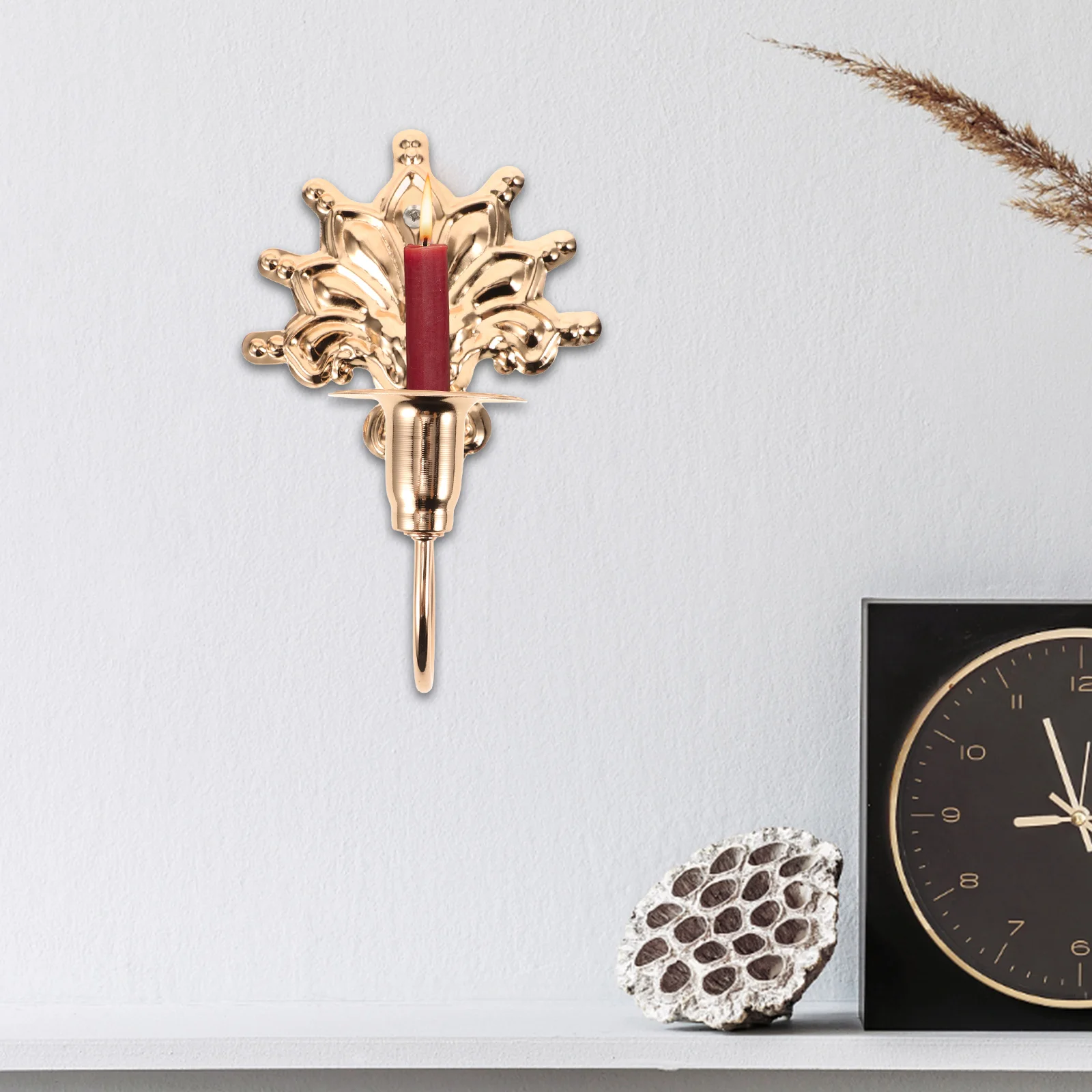 

Islamic Style Wall Hanging Candlestick Taper Sconce Holder Banquet Decor Metal Craft Unique Design Home Office Safe Material