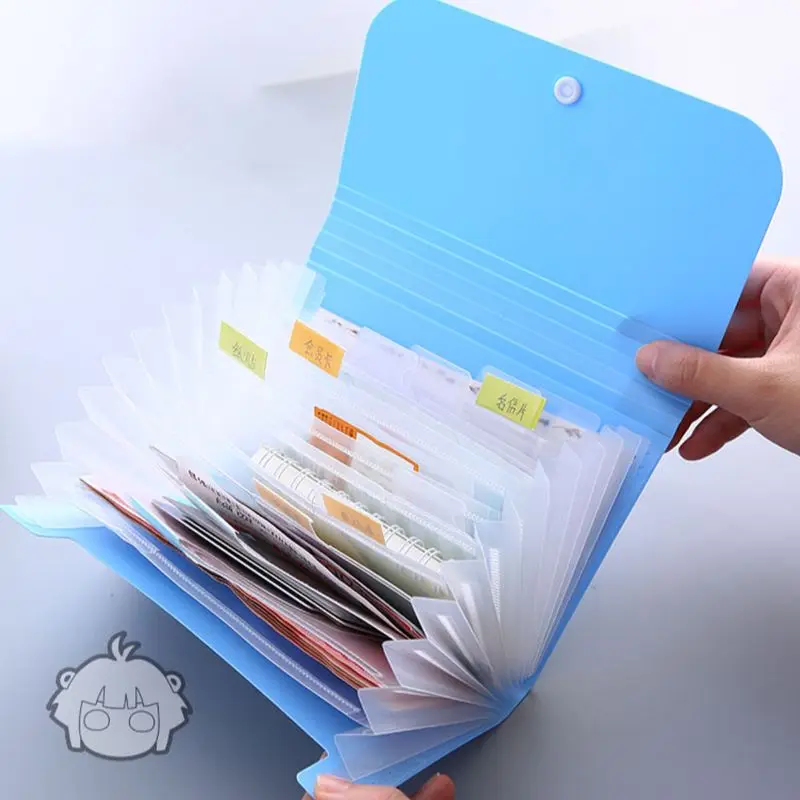 1PC Lovely Colorful Accordion Style Mini File Document Bag Pouch Folder Card Holder Organizer Bills Receipt paper File Holders