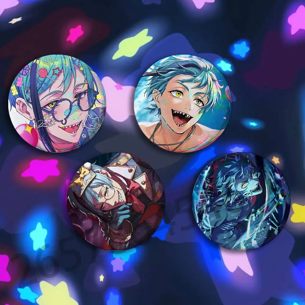 T-Twisted Wonderland Floyd Leech Button Pin Single Pack Anime Merch for Ita Bags Badge Collectible Buttons TH