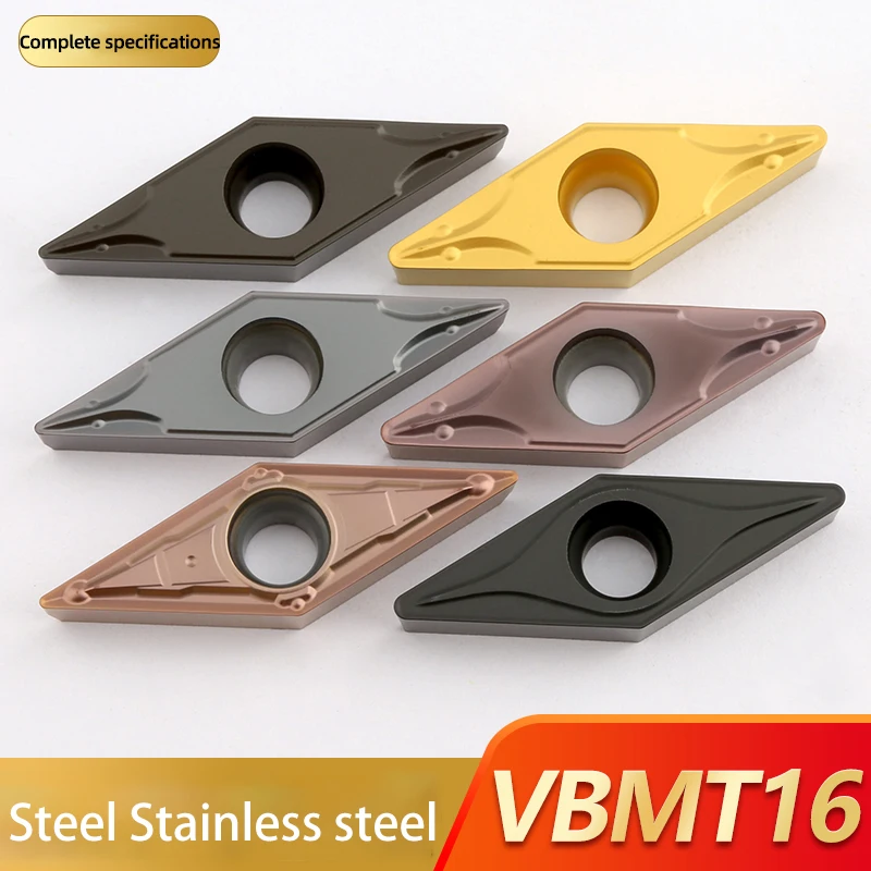 كاكاروت 10 قطعة كربيد إدراج VBMT160404 VBMT160408 الفولاذ المقاوم للصدأ تحول أداة حامل عمود تخريم قطع التصنيع باستخدام الحاسب الآلي