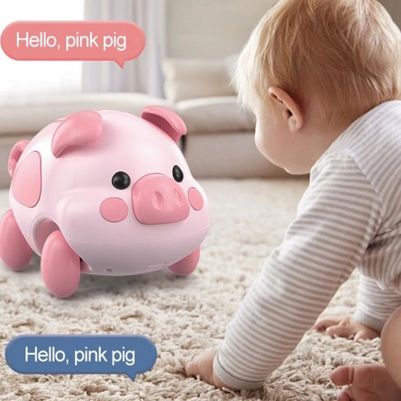 ของเล่นรูปหมูคลานสีสันสดใสพร้อมแสงดนตรีของเล่นเพื่อการศึกษาสำหรับเด็ก 15UB
