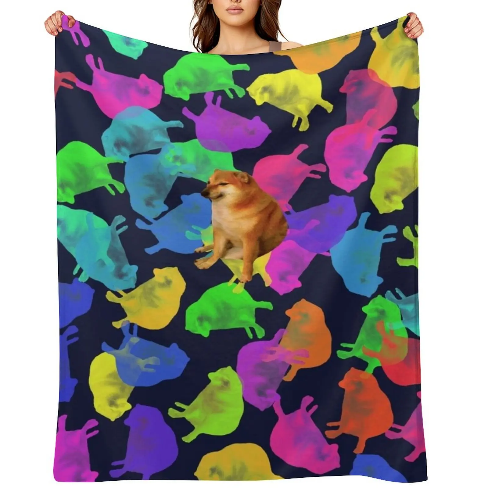 

Cheems ENERGY Throw Blanket Warm anime Plaid Heavy Blankets