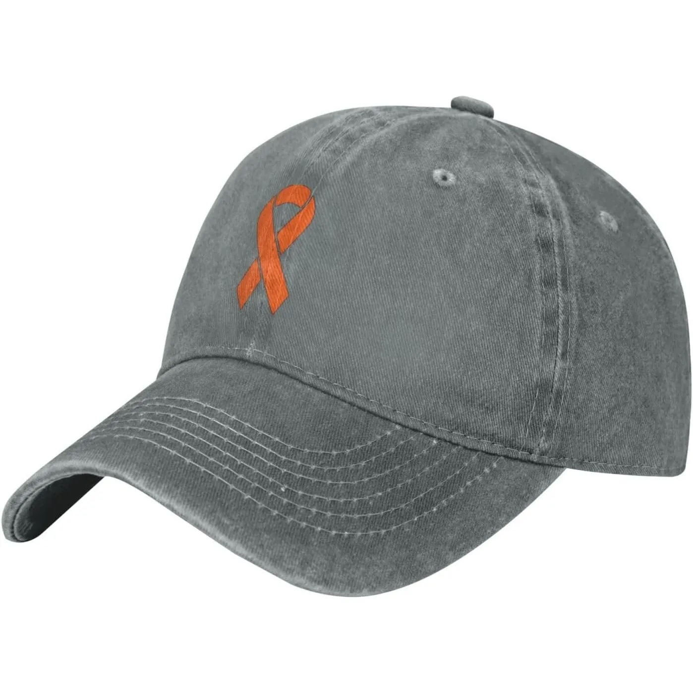 Leukemia Awareness Orange Ribbon Washed Baseball Cap Cotton Adjustable Golf Dad Hat Unisex