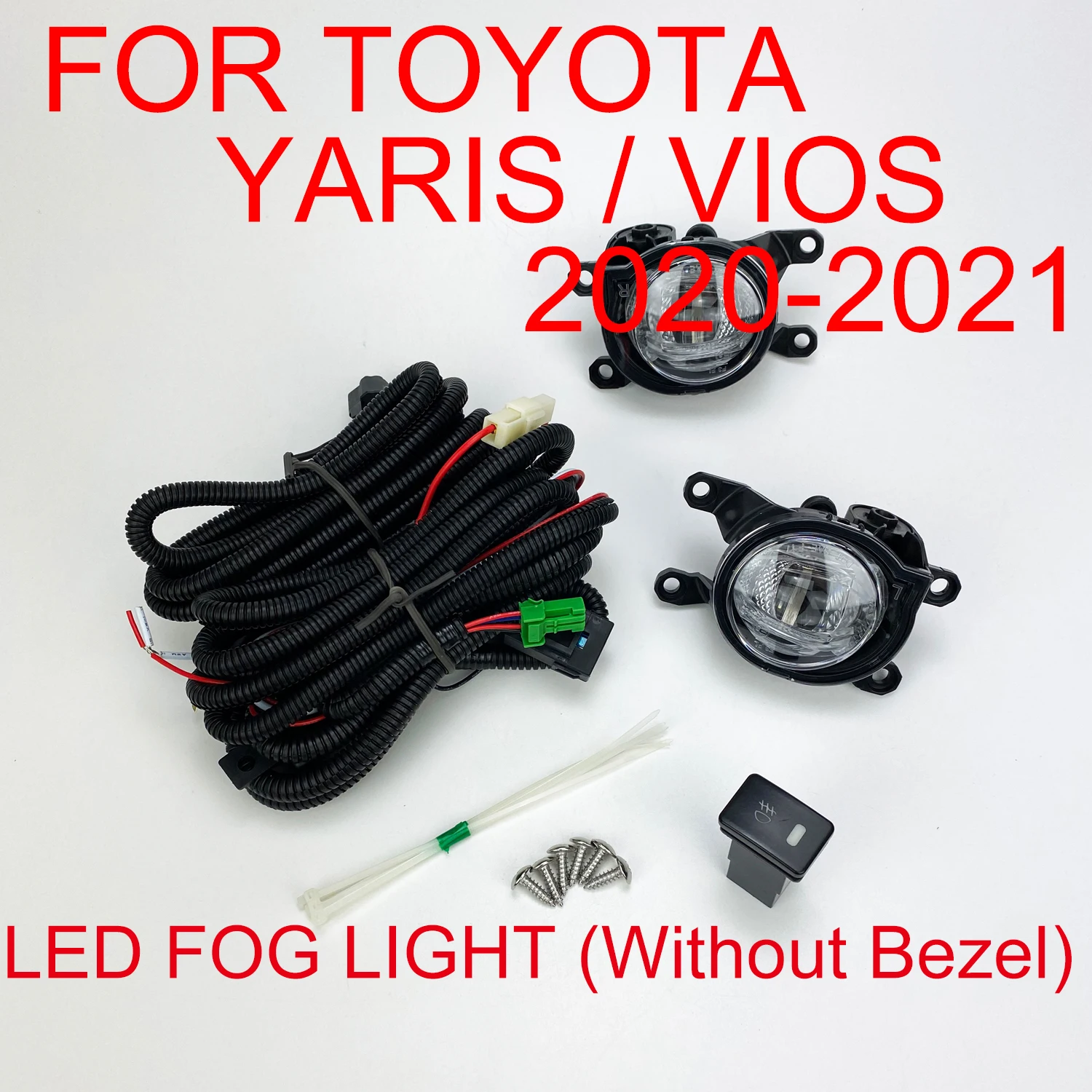 LED Fog Lights For Toyota Yaris / Vios 2020 2021 Right & Left Side With Switch Wire Harness 12V 4.5W