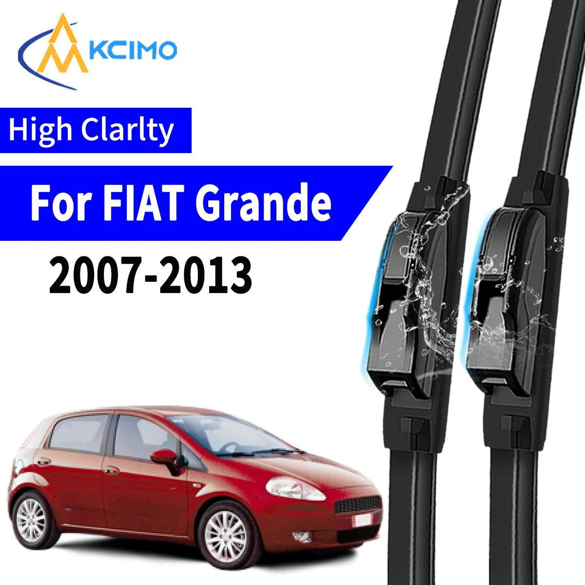 

2pcs Car Wiper For FIAT Grande punto hatchback 2007-2013 Front Windscreen Wiper Blade Silent Soft Rubber