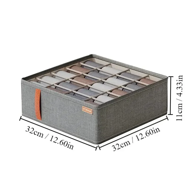 

1pc Dark Grey Underwear Storage Box Socks Underwear Storage Drawer Division Multifunctional Household Wardrobe Classification