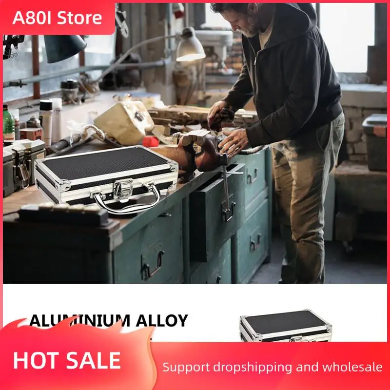 

A80I 5X Aluminum Alloy Toolbox Accessories Storage Box Practical Aluminum Suitcase Portable Handle Small Toolbox Storage Box