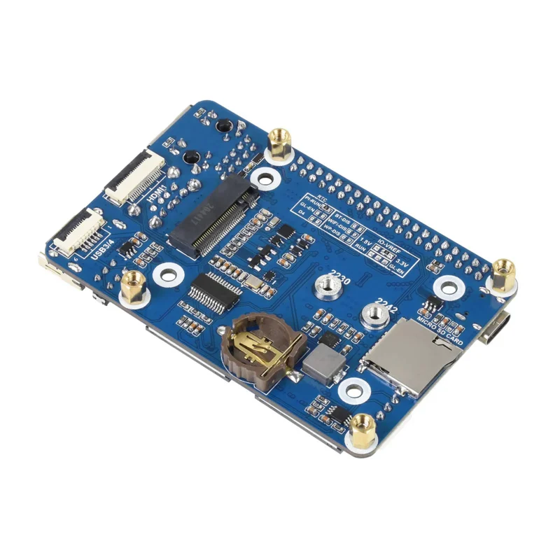 Mini płyta bazowa falowy (B) do modułu obliczeniowego Raspberry Pi CM4, złącze pokładowe: CSI/DSI/RTC/wentylator/USB/RJ45 Gigabit Ethernet