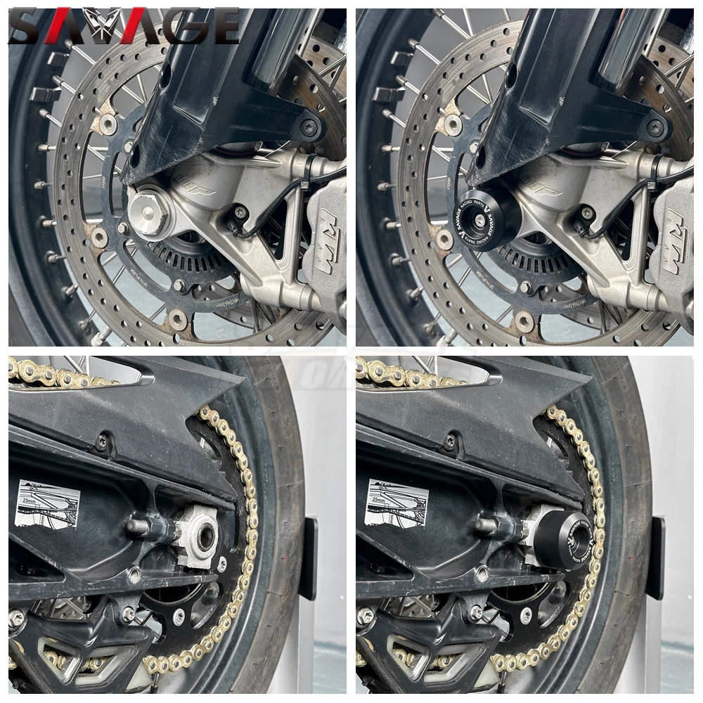 Rear Wheel Axle Fork Crash Sliders For RC8R 1190 790 890 1050 1090 ADV 1290 Super Adv 2025 Front Wheels Hub Anti-Collision Block view 2