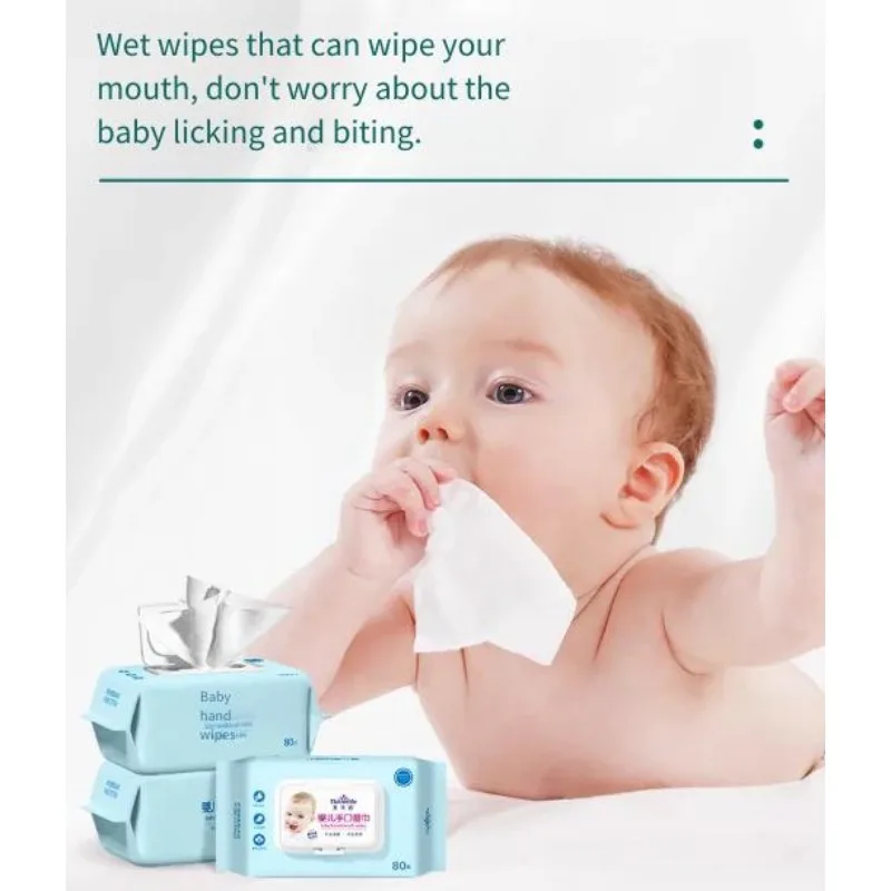 80 pezzi Salviette per la pulizia specifiche per bambini Salviette umidificate per mani e bocca per bambini Salviette idratanti portatili per il viso e le mani in movimento Cura della pelle
